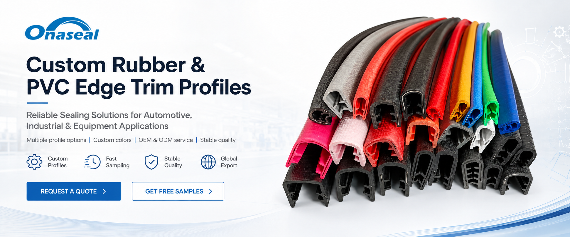 Rubber and PVC edge trim profiles homepage banner