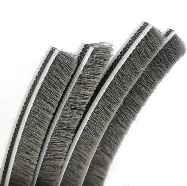 Wool Pile Grey Brush Strip